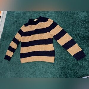 GUCCI men’s sweater, light weight, beige and navy blue, size M